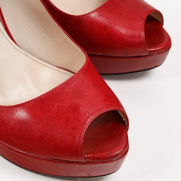 Prada Red Patent Leather Mary Jane Platform Pumps - Picture 6 of 10